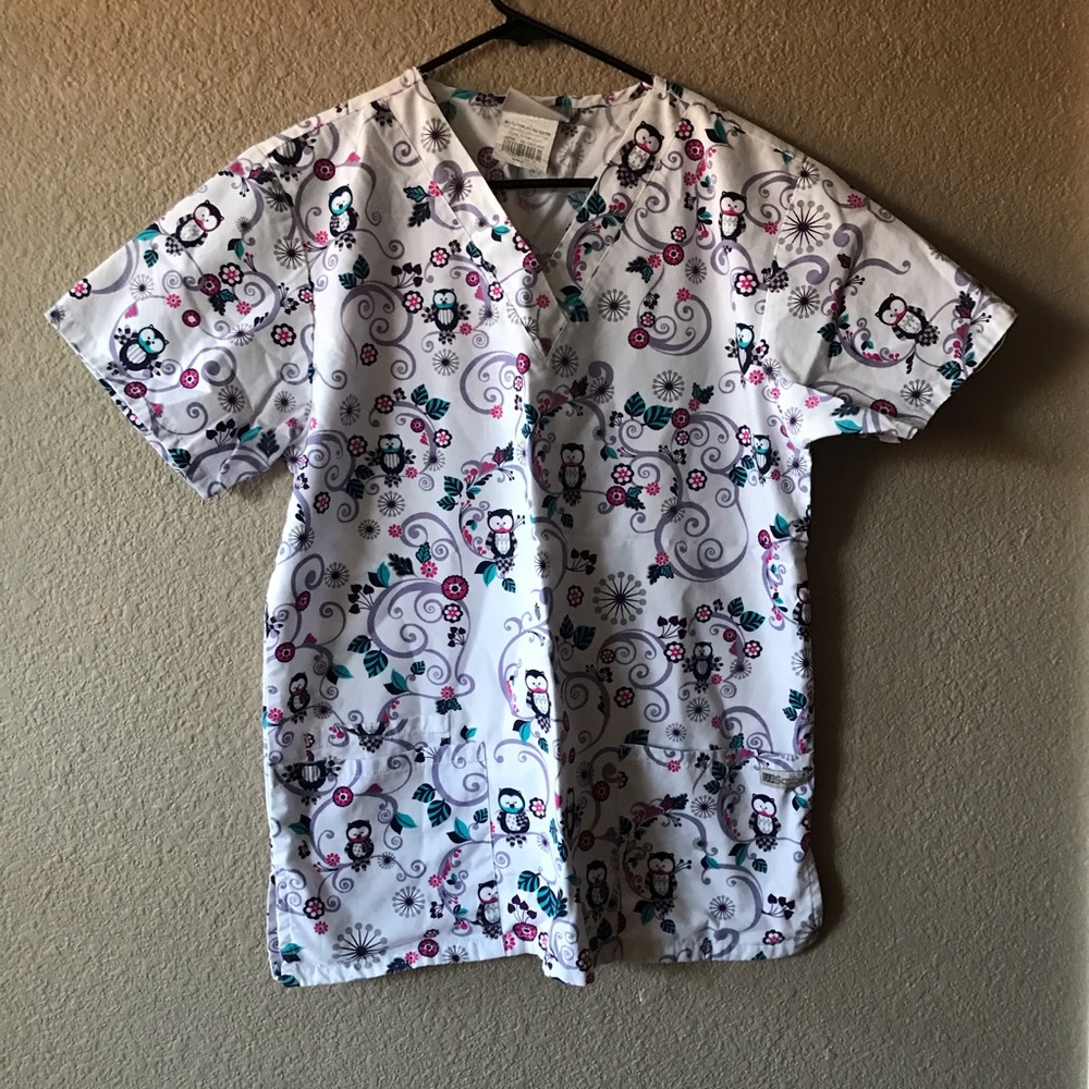 Scrubs. Cute owl scrub top